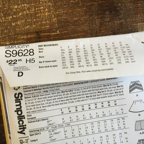 Simplicity Sewing Pattern S9627 Misses Cosplay Costume Six Broadway 6-14 UNCUT - Picture 3 of 3